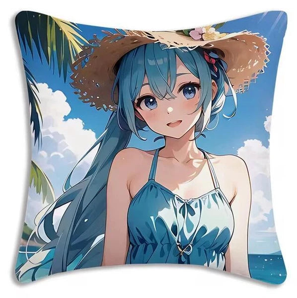 Kawaii Mikus Pillow Covers Cartoon Sofa Decor Home Printing Cute Cushion Cover