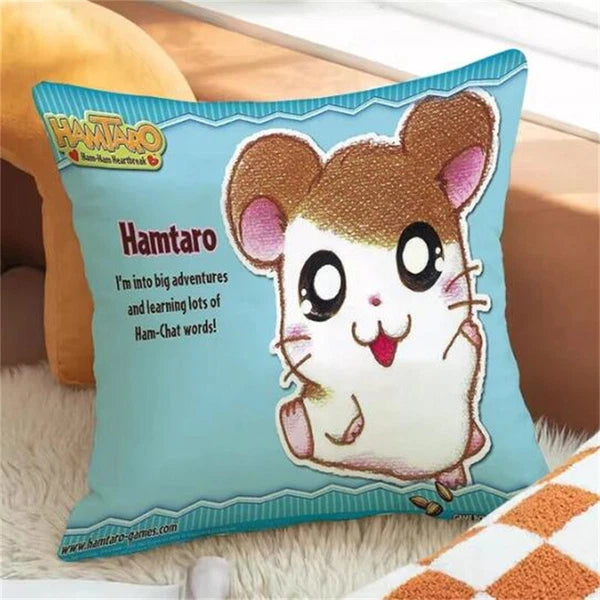 Hamtaro Decorative for Cushion Covers Pillowcase Fall Anime Pillow Cover Sofa