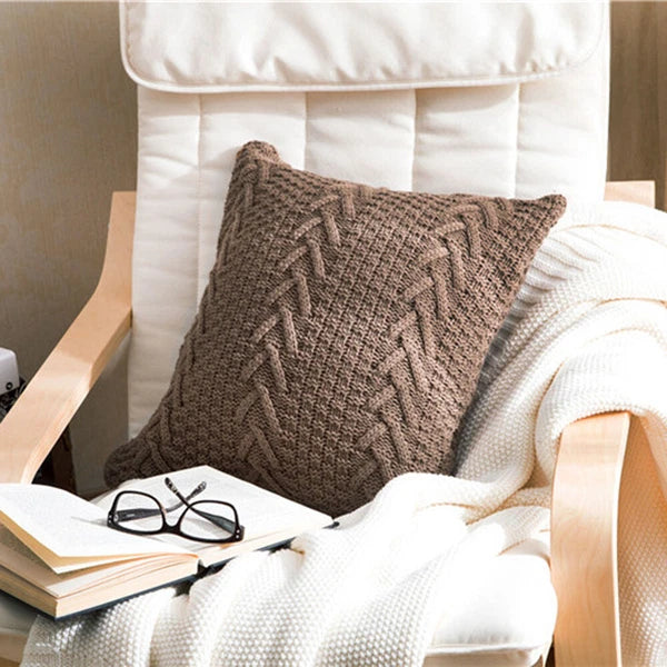 Home Sofa Bed Pillowcase Crochet Knitted Fashion Decor Waist Throw Cushion Cover