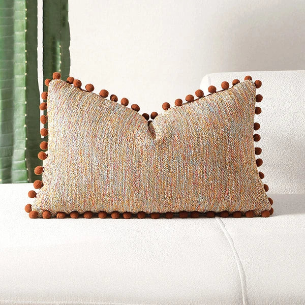 Pom-Poms Tassels Cushion Cover Pillow Case Sofa Bed Home Decor 35*50cm 45*45cm