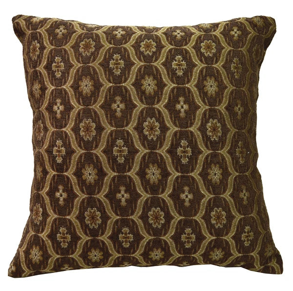 We61 -Dk Brown Gold Eye Flora Damask Bolster Case/Pillow/Sofa Seat Cushion Cover