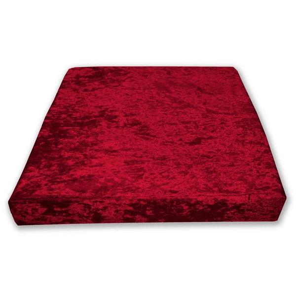 Mv27 B-Red Crushed Velvet Sofa Seat Patio Bench Box Cushion Bolster Cover/Runner
