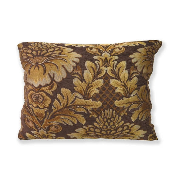 We57 - Brown Big Peony Flower Leaf Bolster Case/Pillow/Sofa Seat Cushion Cover
