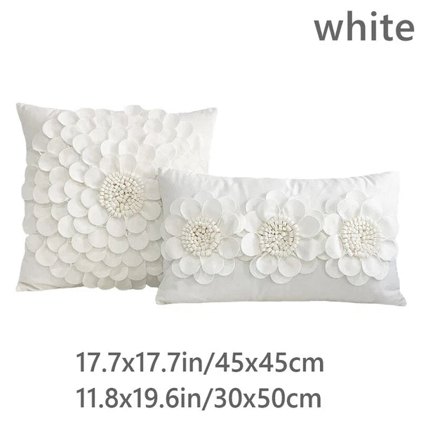 1X Velvet 3D Flower Pillowcase Cushion Pillow Cover Case Bedding Sofa Home Decor