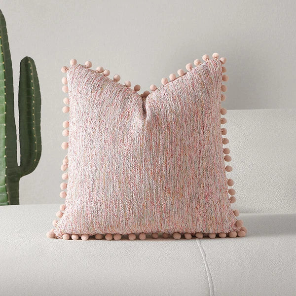 Pom-Poms Tassels Cushion Cover Pillow Case Sofa Bed Home Decor 35*50cm 45*45cm