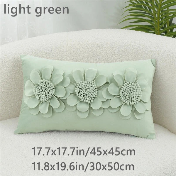 1X Velvet 3D Flower Pillowcase Cushion Pillow Cover Case Bedding Sofa Home Decor