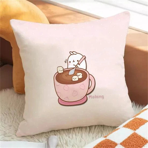 Molang Pillowcases for Cushion Cover Sofa Cushions Fall Car Decoration Anime