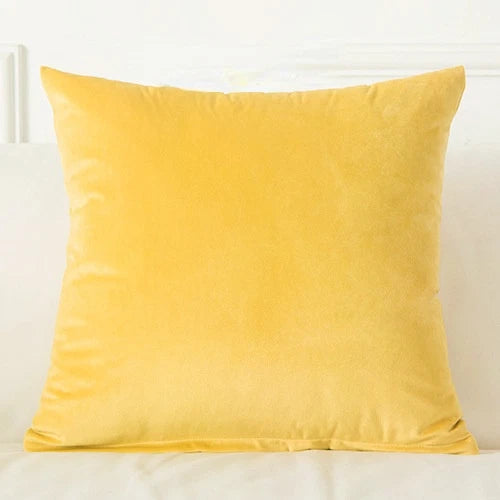 Velvet Pillow Cover Square Cushion Case Pillowcase Solid Color For Sofa Car Home