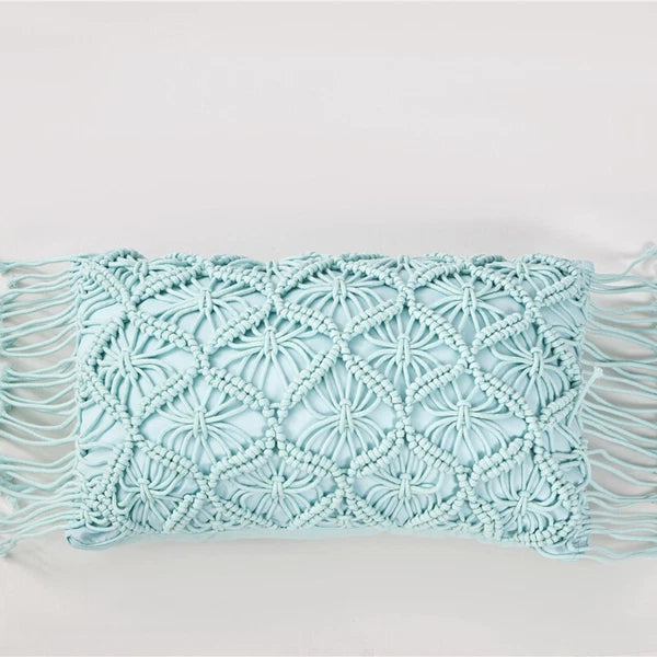 Handmade Woven Pillowcase Sofa Throw Cushion Cover Tassel Pillow Case Bedroom