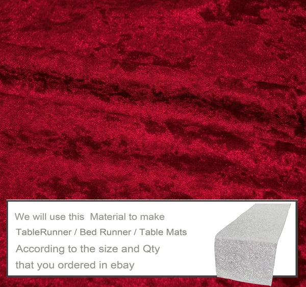 Mv27 B-Red Crushed Velvet Sofa Seat Patio Bench Box Cushion Bolster Cover/Runner