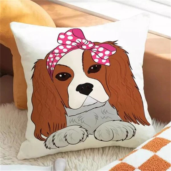 Cartoon Dog Pillowcases for Cushion Cover Car Decoration Sofa Cushion Fall Decor