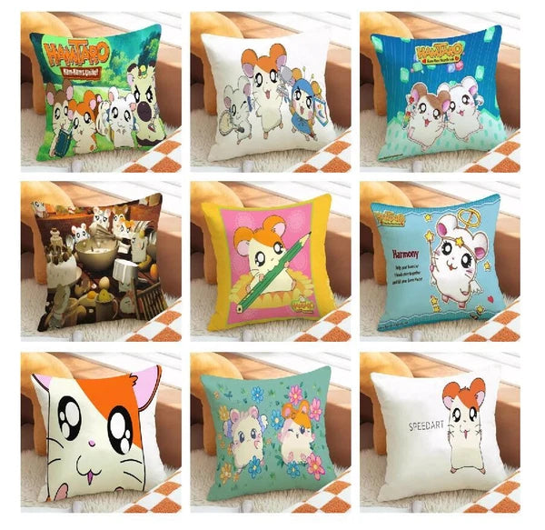 Hamtaro Pillowcases for Cushion Covers Fall Decor Anime Pillow Cover Sofa