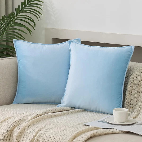 Throw Pillow Covers Pack of 2 Soft Decorative Square Cushion Covers for Couch