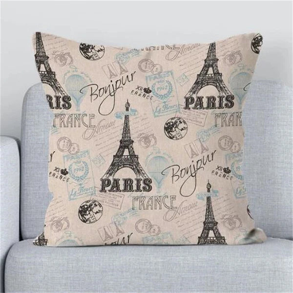 Cushions Covers for Bed London Paris Scenic Print Sofa Fall Pillow Cases Decor