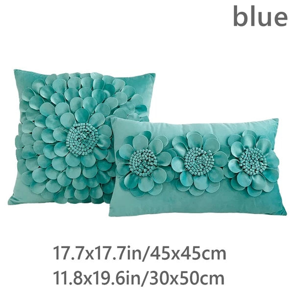 1X Velvet 3D Flower Pillowcase Cushion Pillow Cover Case Bedding Sofa Home Decor