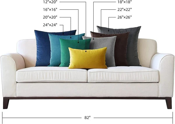 UK 16" 18" 20" 22" 24" Velvet Cushion Cover Pillow Case Home Sofa Bed Decor