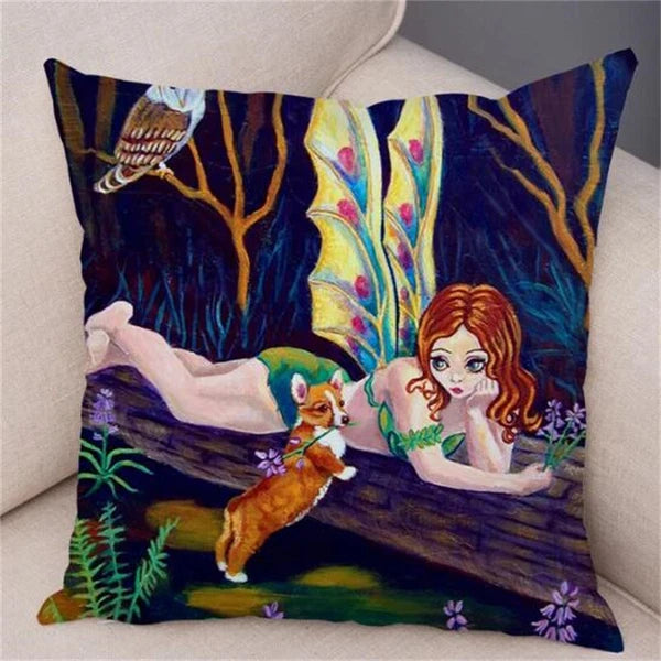 Welsh Corgi Pembroke Cushion Cover for Sofa Decor Cartoon Dog Pillow Case