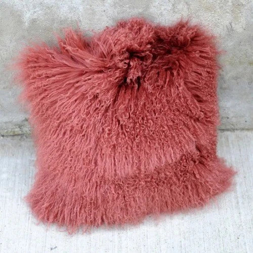 Mongolian Lamb Fur Cushion Cover, Sofa Pillow Cover Home Decoration No Stuffing