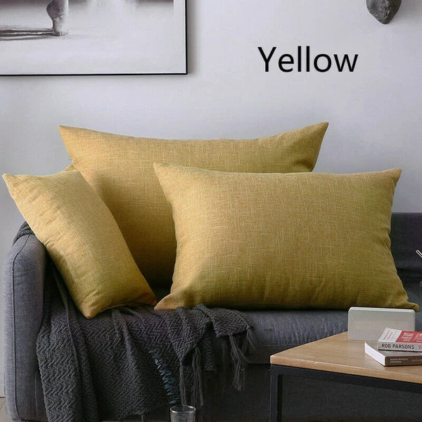 2X Cushion Cover Pillow Cases Solid Color Large Rectangle Sofa Bed Home Decor