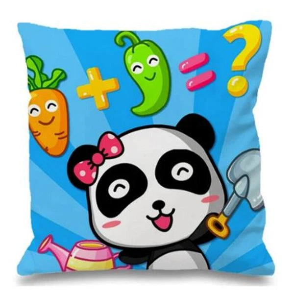 Cushion Cover Baby Bus for Sofa Home Decor Pillowcase Short Plush Bed