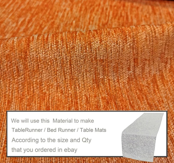 Wn06 Orange Chenille  Sofa Seat Patio Bench Box Cushion Bolster Cover/Runner