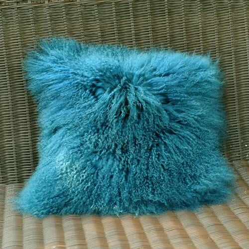 Mongolian Lamb Fur Cushion Cover, Sofa Pillow Cover Home Decoration No Stuffing
