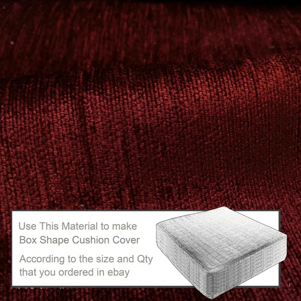 Wn08 Dark Red Chenille  Sofa Seat Patio Bench Box Cushion Bolster Cover/Runner