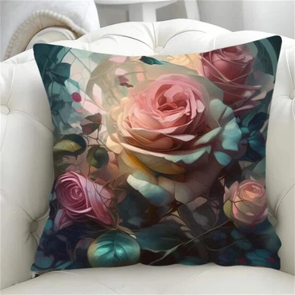 Decorative for Rose Chair Cushion Cover Pillowcase Lounge Chair Short Plush Sofa