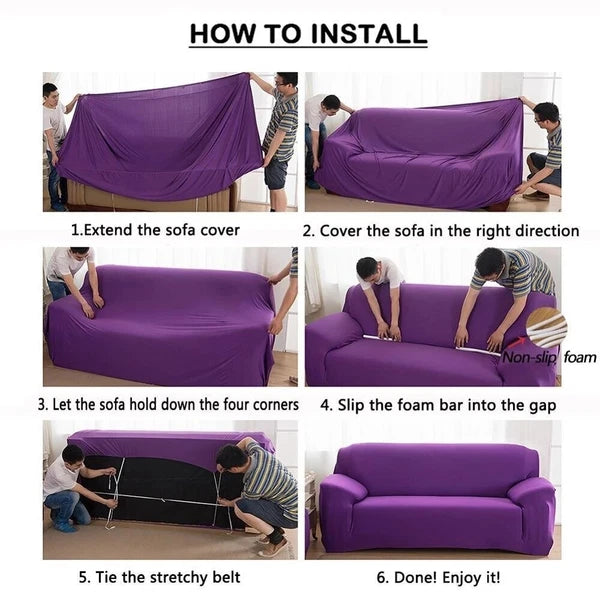 3D Printed Elastic Sofa Covers for Living Room L Shape Geometric Seater
