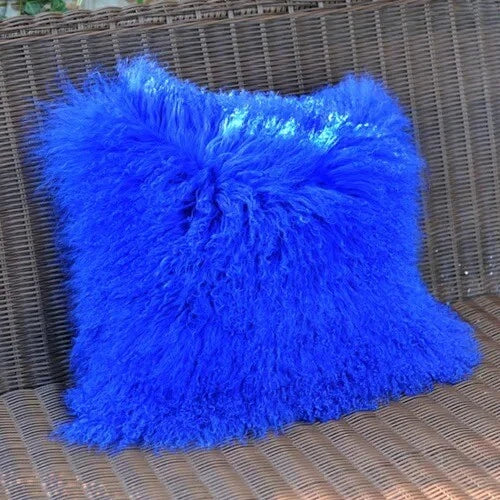 Mongolian Lamb Fur Cushion Cover, Sofa Pillow Cover Home Decoration No Stuffing