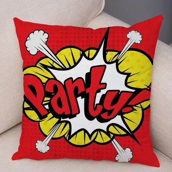 Pop Art Cushion Cover Polyester Cotton Pillowcase Sofa Chair Bed Pillow Cover