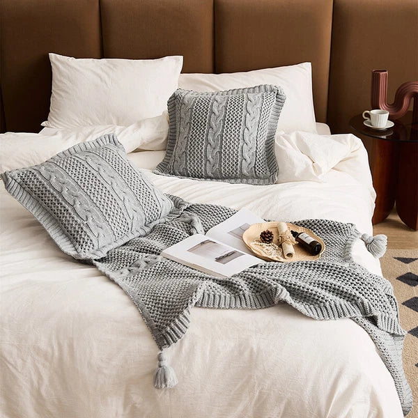 45*45cm Square Knitted Pillowcase Throw Waist Cushion Covers Sofa Bed Home Decor